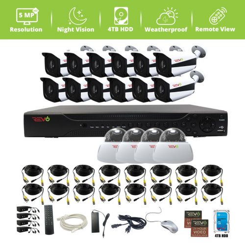 Aero HD 16 Ch. Video Security System with 16 Indoor/Outdoor 5 Megapixel Cameras 