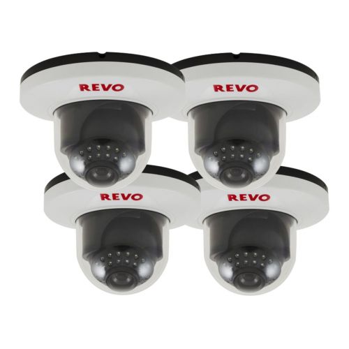 900 TVL Indoor Dome Surveillance Cameras with Night Vision (Pack of 4)