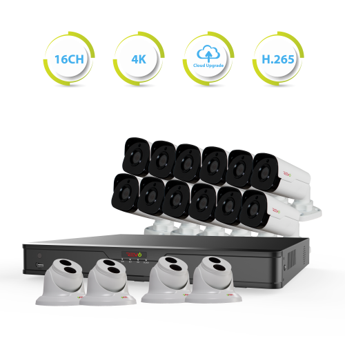 Ultra HD 16 Ch. 4TB NVR Best Security System with 16 4MP Security Cameras