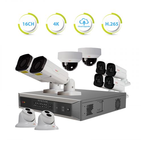 Ultra plus HD 16 Ch. NVR Surveillance System with 10 4 Megapixel Cameras